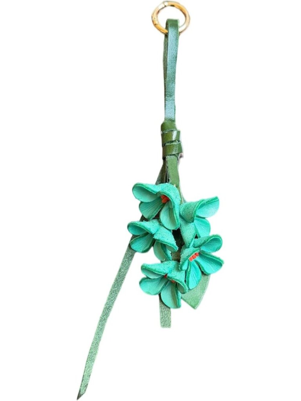 Boho Genuine Leather Flower Keychain | Cute Bag Charm for Handbag & Purse